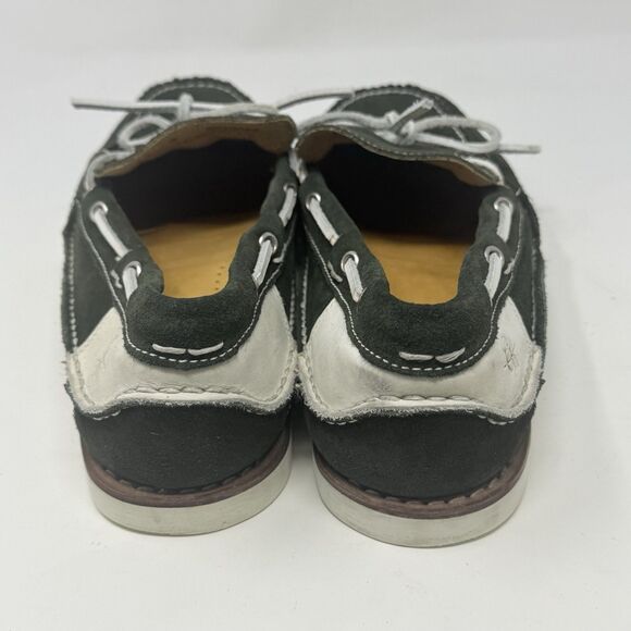 Ernest Hemingway Boat Deck Shoes Mens 12 M Green Suede White Leather Casual - Picture 9 of 15